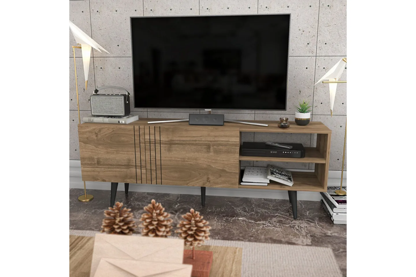 Andifli Tv-bänk 160x38,6 cm - Brun