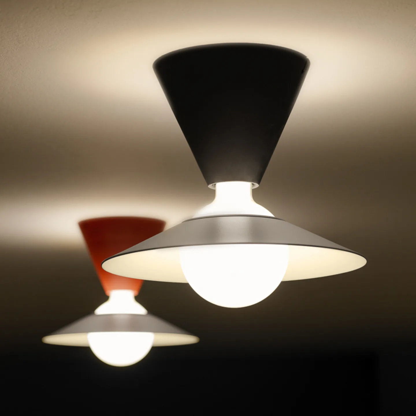 Fante LED-loftlampe, rød, 2.700 K - Stilnovo - Stue - Design - Plastik - Rund