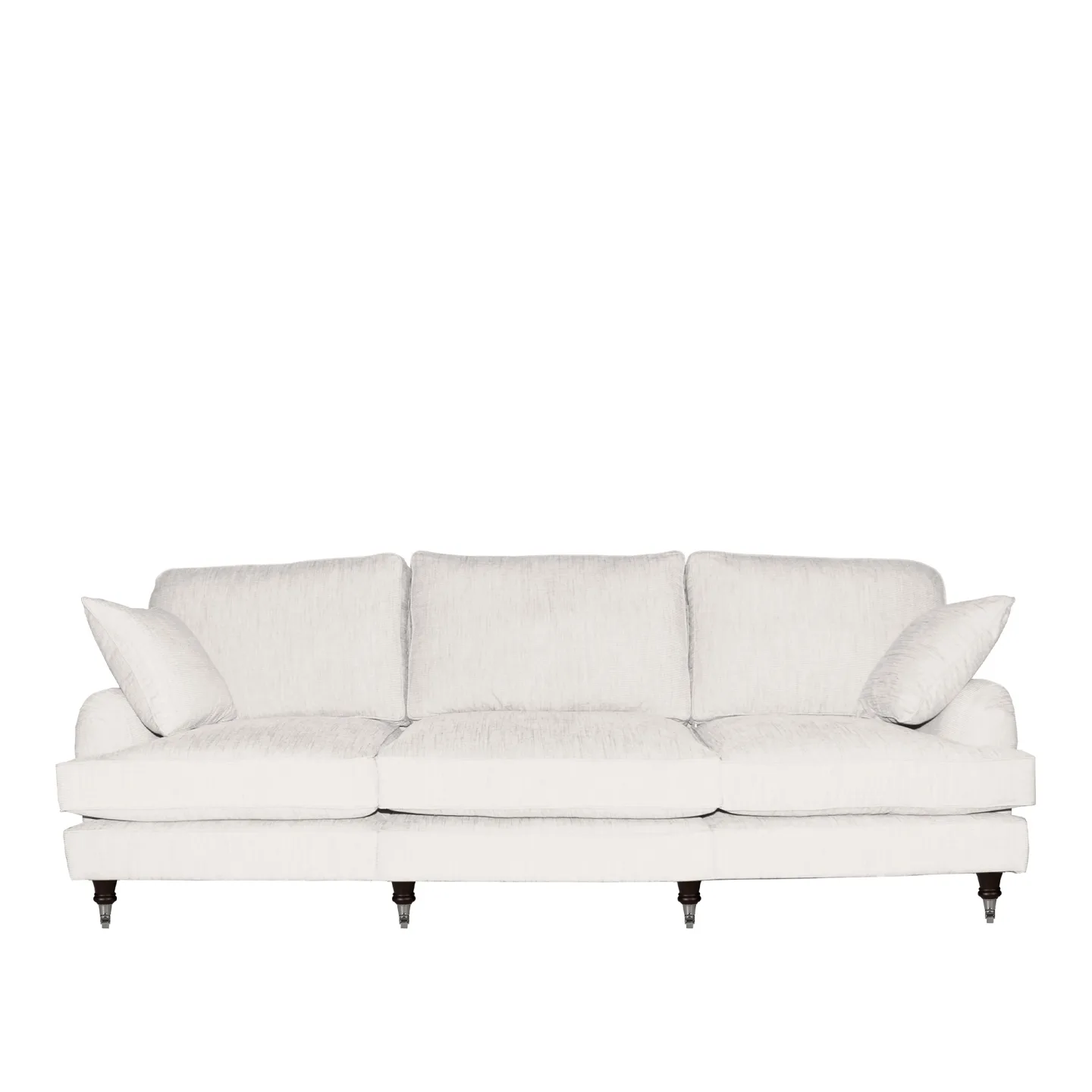 Englesson - Howard 3,5-Seater Medium Straight Loose Cover 250L X 95D X 85H, PG 2 Geneva Chalk 2854/79 - Soffor - Vit - Dun/Metall/Trä/Textilmaterial/Syntetiskt