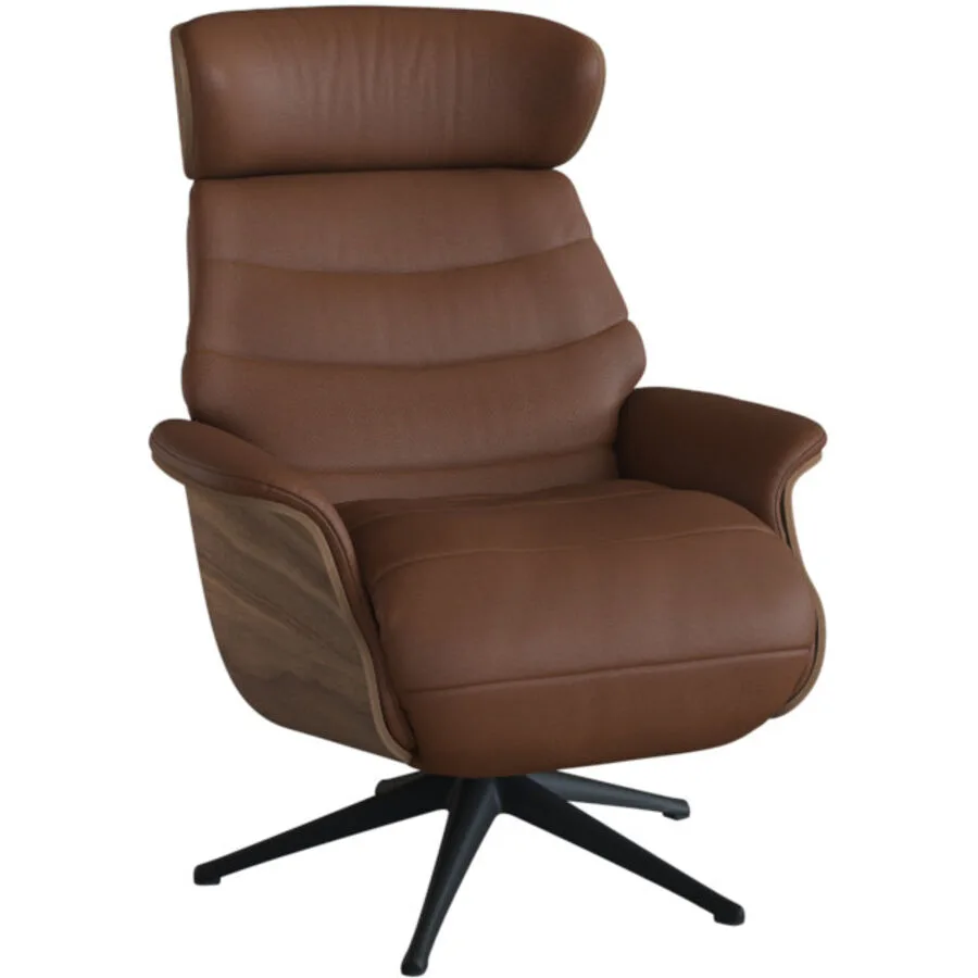 Relaxsessel Cam kastanie Leder T 88 B 83 H 113 cm
