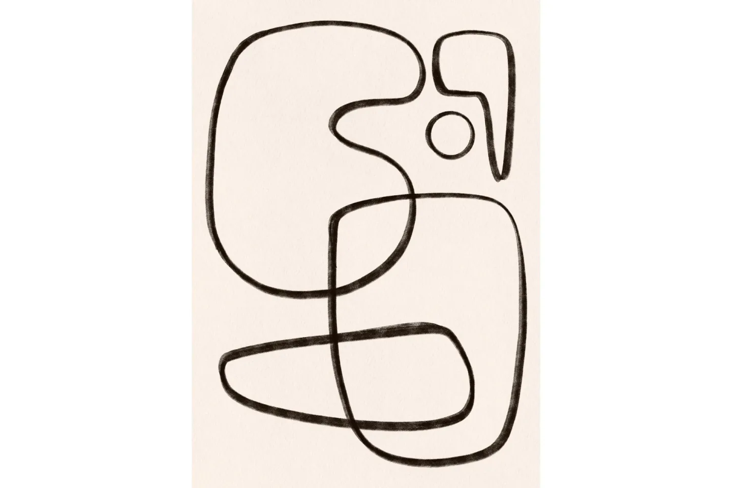 Poster Line art 50x70 cm - Vit/Svart