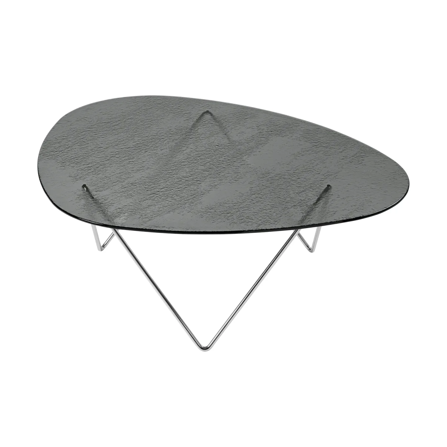 GUBI Pedrera Couchtisch Chrom-Strukturglas smoke