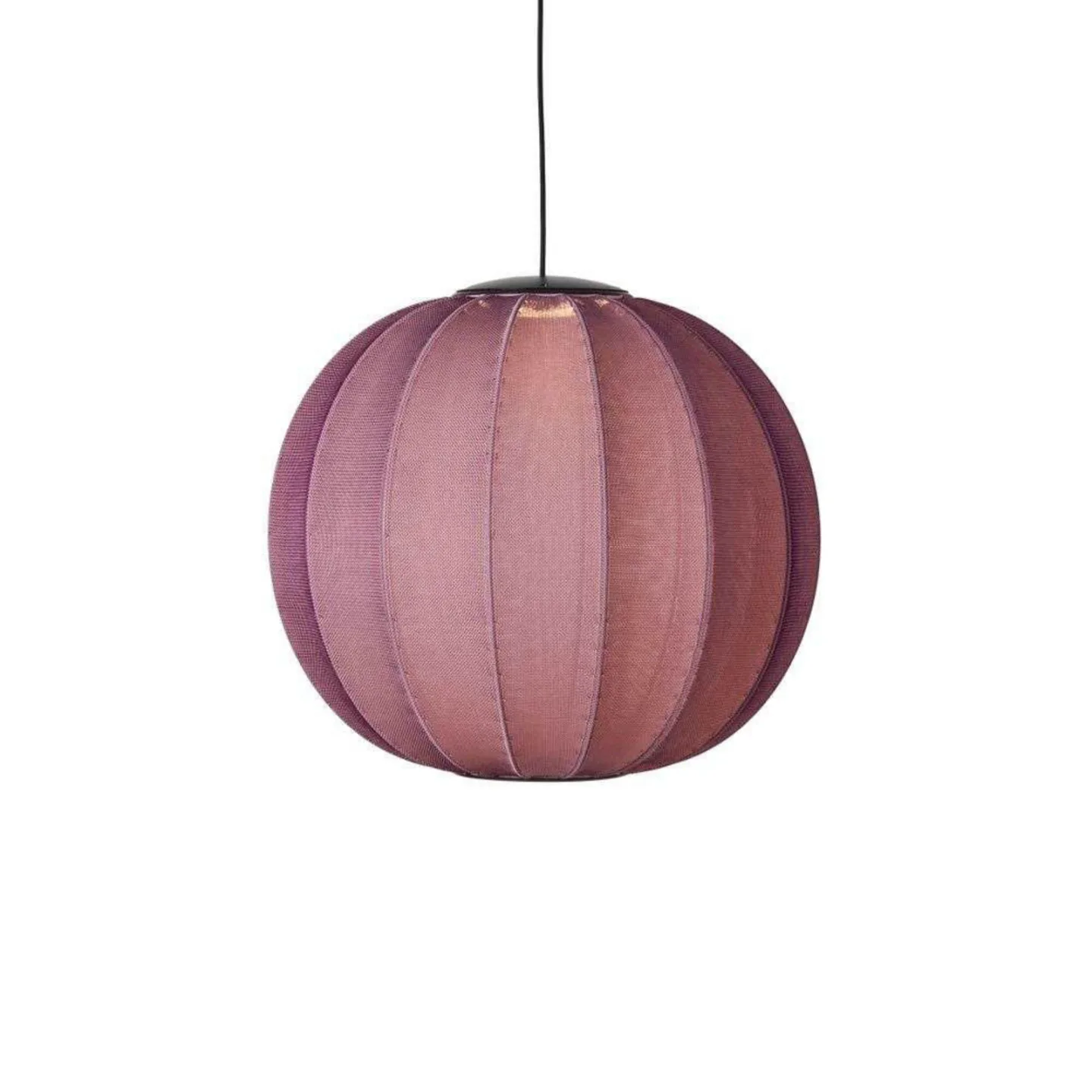 Knit-Wit 60 Round LED Pendelleuchte Burgundy - Made By Hand - Schlafzimmer - Stoff / Textil
