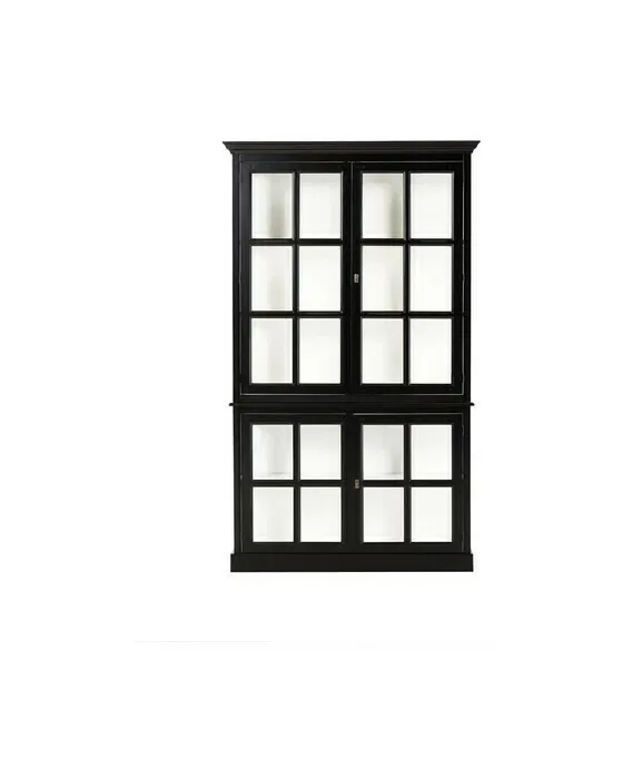 Seethrough vitrineskab modern black / classic white