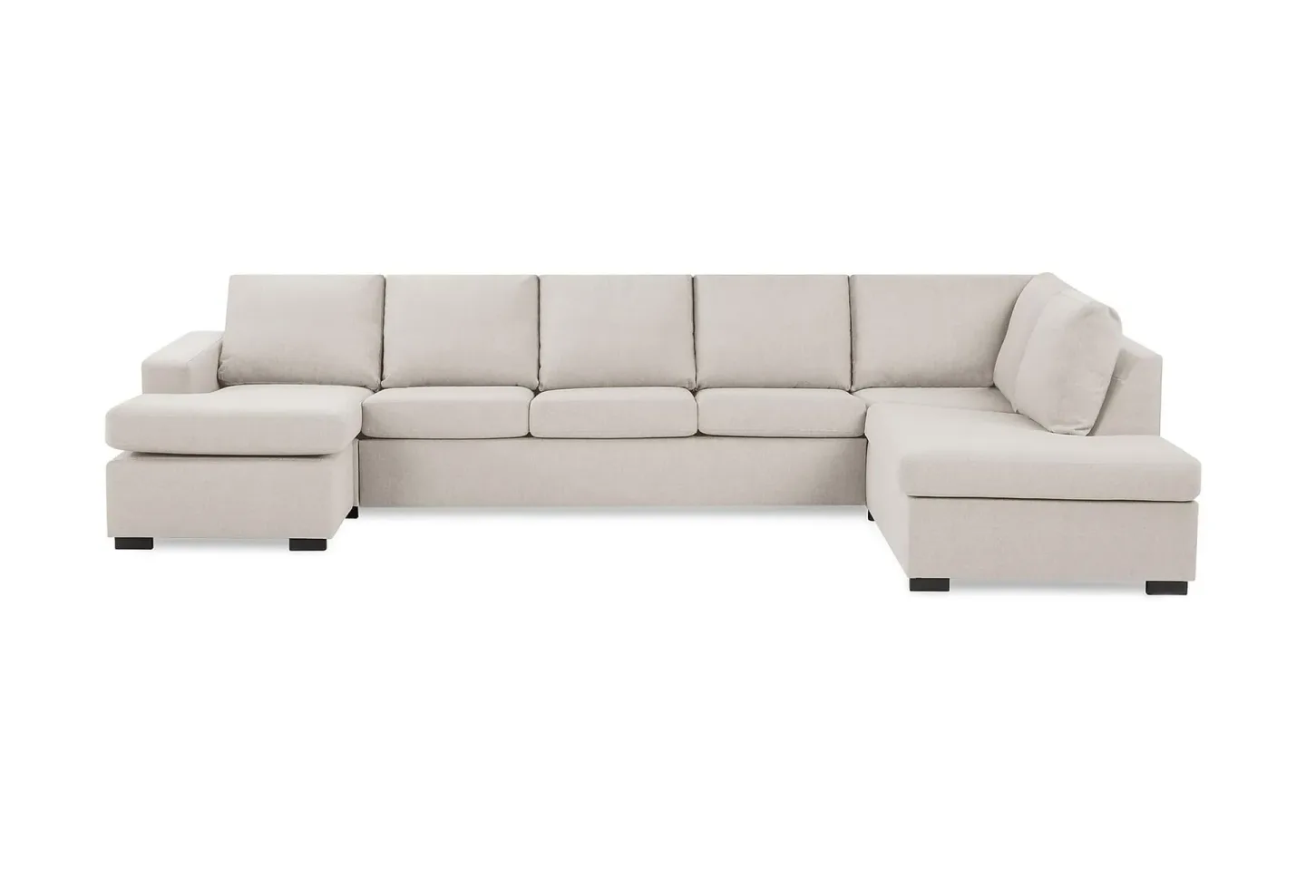 Crazy 5-sits Högervänd U-formad X-Large Soffa med Divan och Schäslong i Tyg - Beige