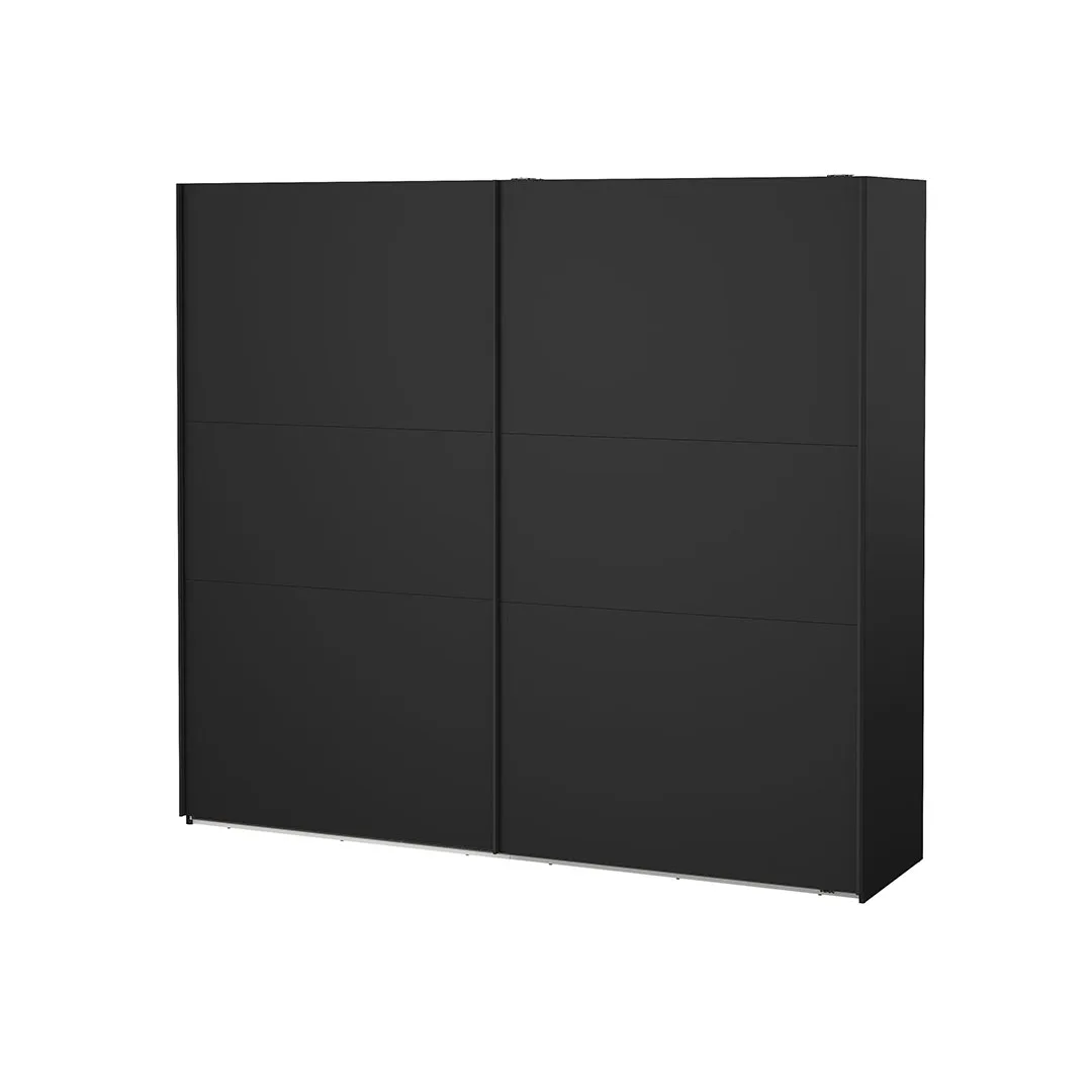 Como Schiebetürenschrank 2 Türen 245x220cm matt schwarz.