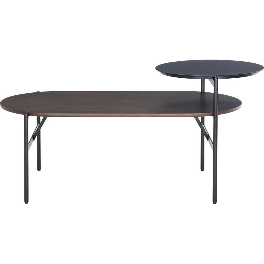 Salontisch Edin natur, schwarz MDF, Eiche, Glas B 110 T 56 cm