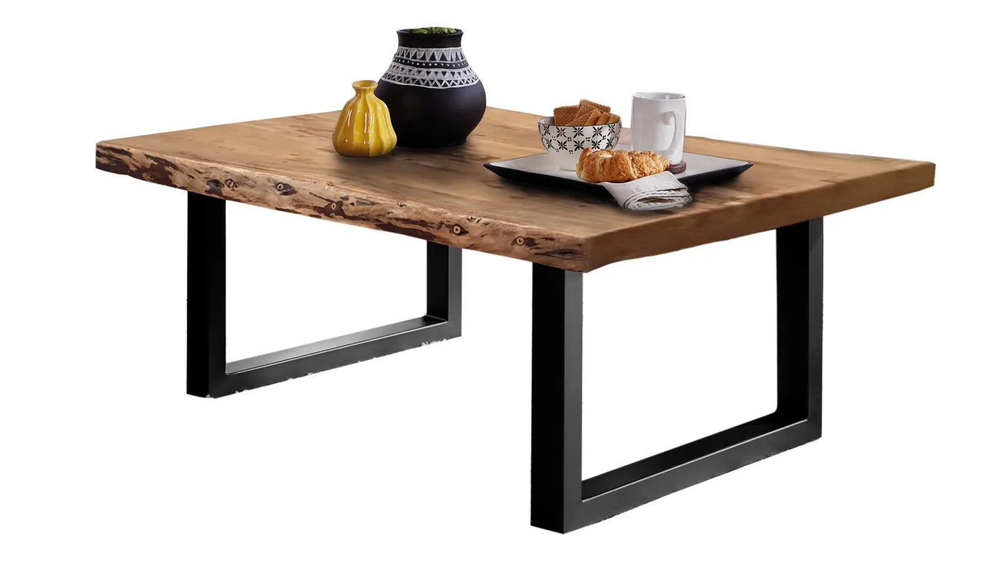 Couchtisch Akazie massiv Baumkante 120 x 80 cm - TICO