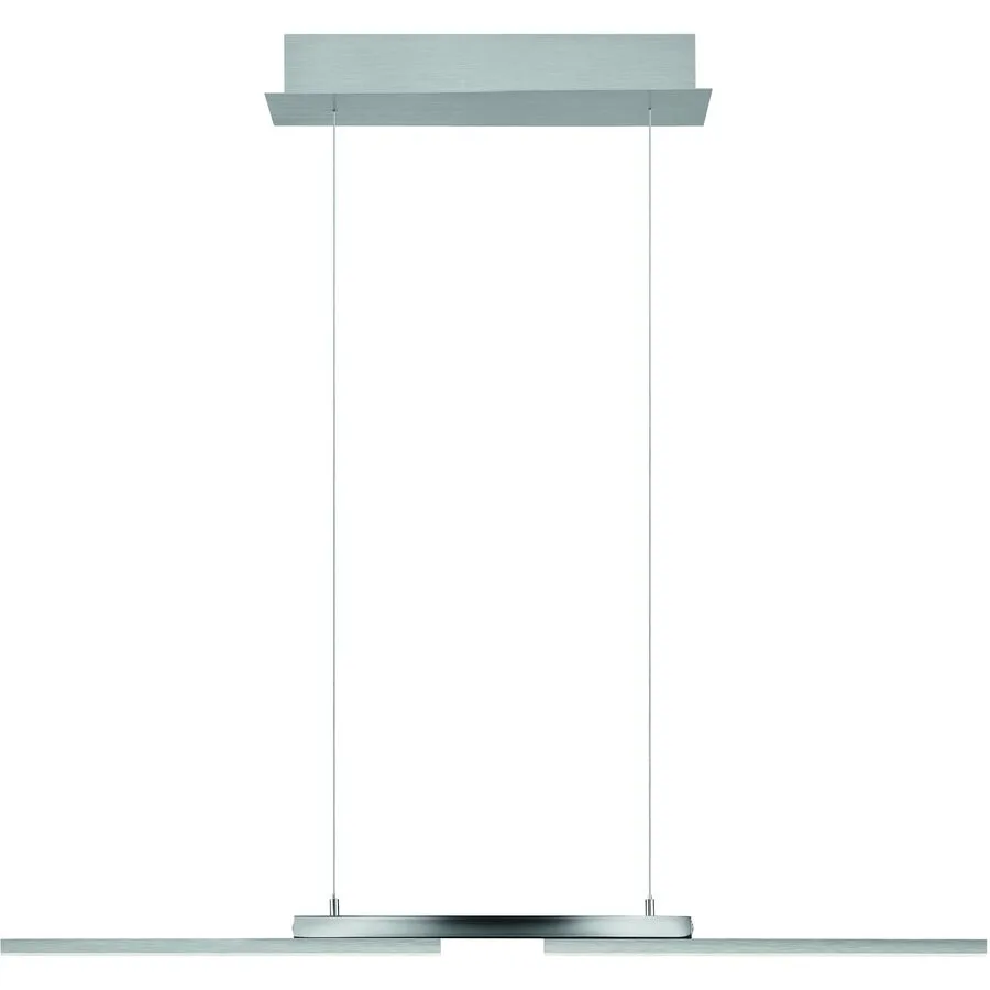 Pendellampe More Grau Metall 87 cm 200 cm - Farbe: Nickel matt - LED - Lichtfarbe: Extra warmweiss - Helles Neutralweiss - Pendellampe- LED
