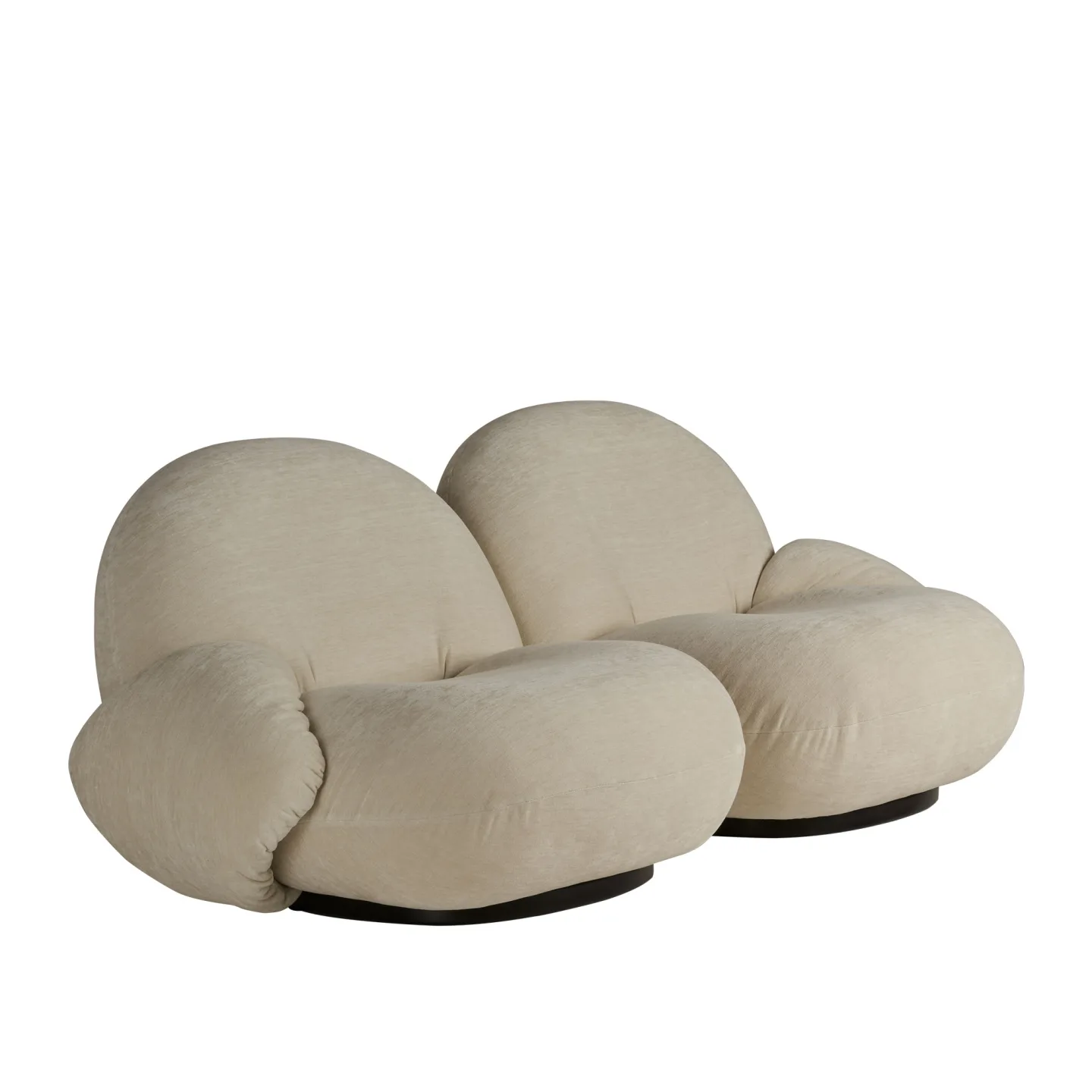 Gubi - Pacha Sofa 2-Seater Full Upholstered w. Armrests, Pearl Gold, Cat 5 Dedar Karakorum 004 Perla - Fåtöljer - Pierre Paulin - Guld - Textilmaterial/Skum