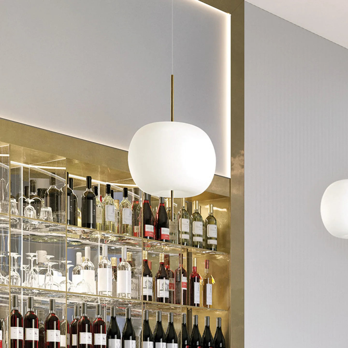 Kushi 16 Pendel Brass - KDLN - Stue - Design - Glass - Kule