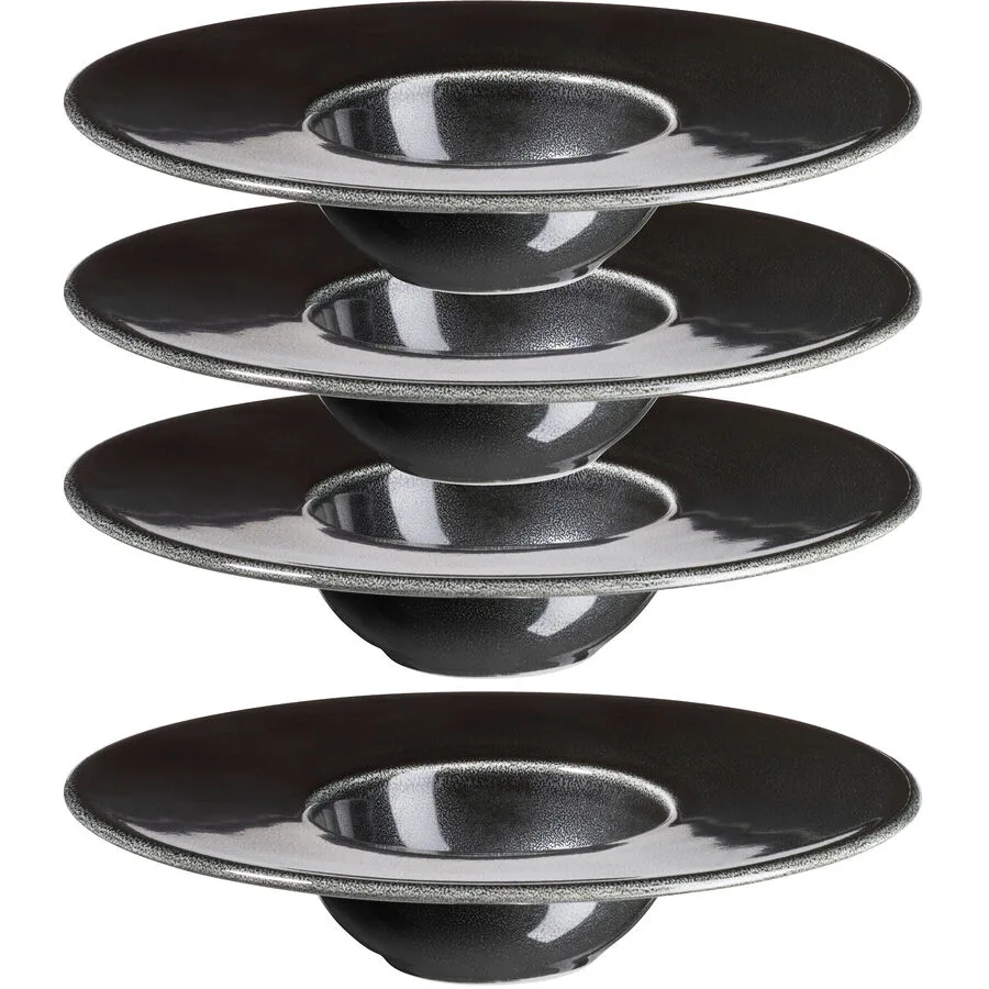 MÄSER Speiseteller-Set 4-tlg. Rolvera Schwarz Porzellan 19 cm
