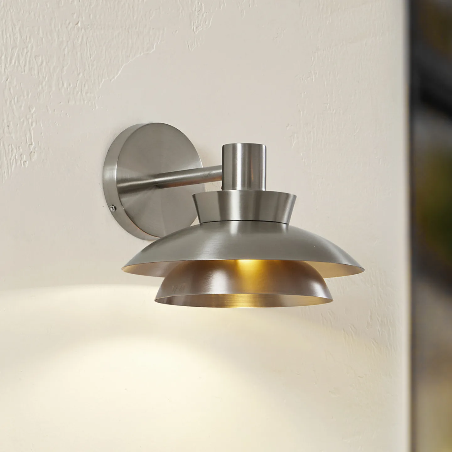 Thais Außenwandleuchte Ø 25 cm Edelstahl - Lucande - Terrasse - Modern - Einflammig