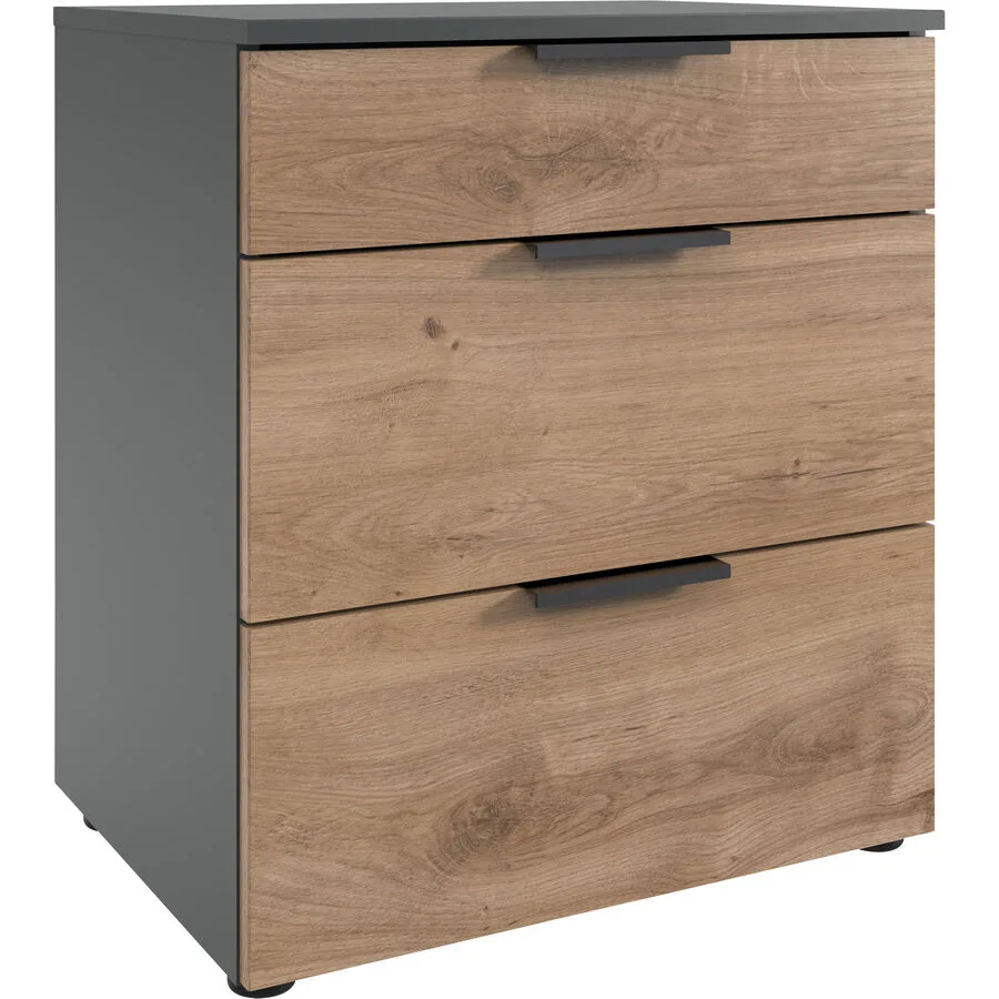 Kommode Sanko Plankeneiche/graphit Holzwerkstoff B 54 H 61 cm