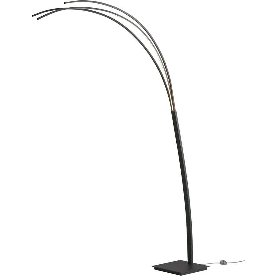 Bopp Stehlampe Bow Schwarz Aluminium 208 cm - LED - Lichtfarbe: Extra warmweiss - LED Energiesparlampen