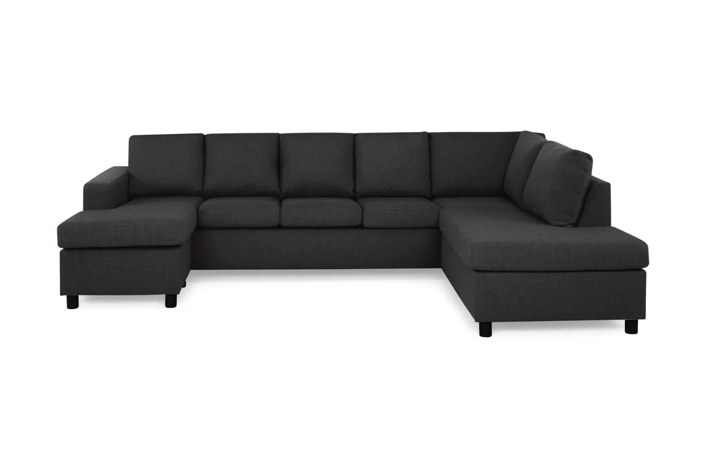 Crazy 5-sits Högervänd U-formad X-Large Soffa med Divan och Schäslong i Tyg - Antracit