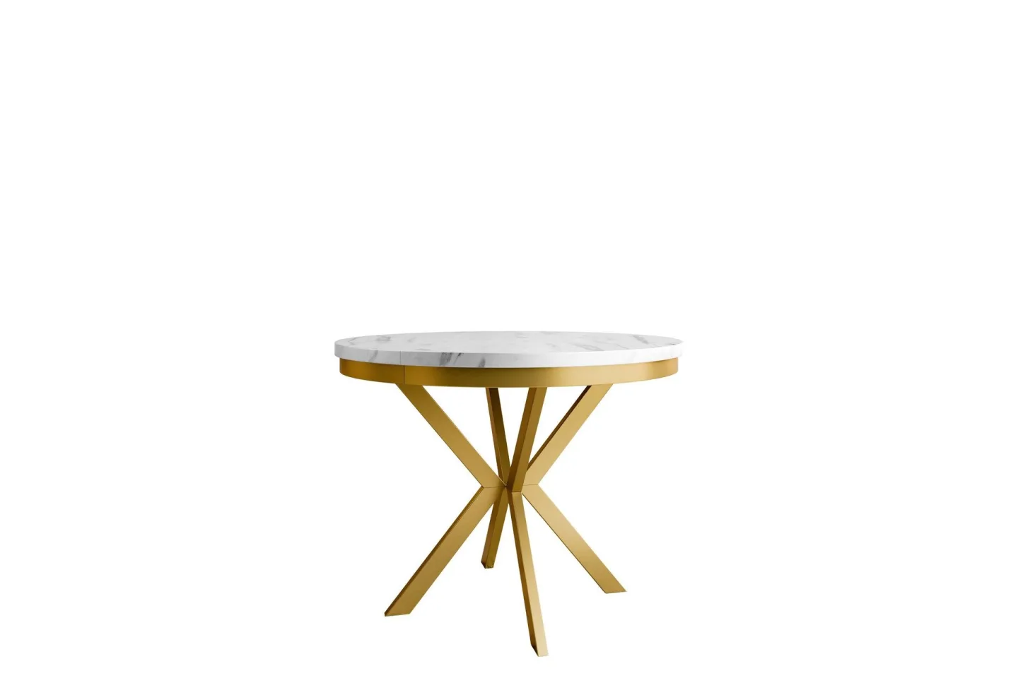 Sereth Matbord 90 cm Rund - Vit/Guld