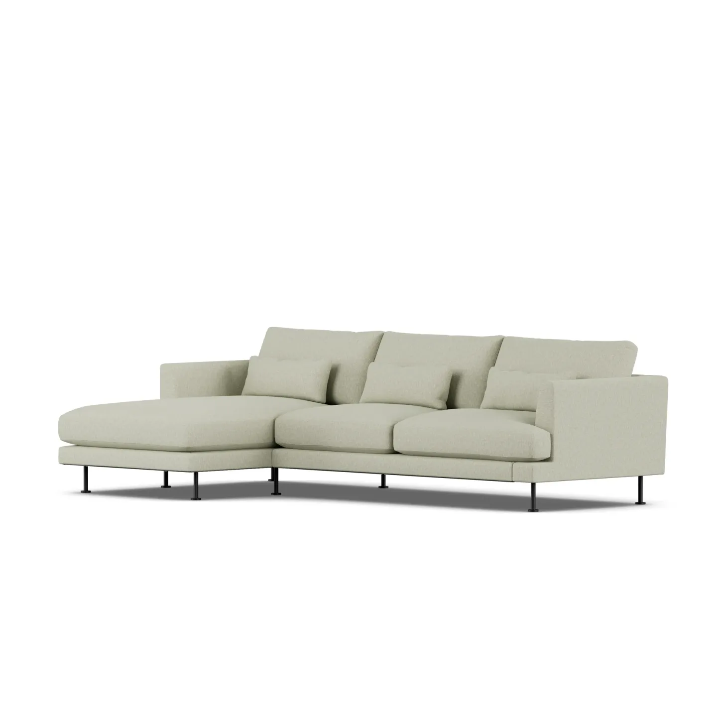1898 Bredhult Sofa Luiza Beige 3981-Schwarzer Stahl, 2,5-sitzig C2