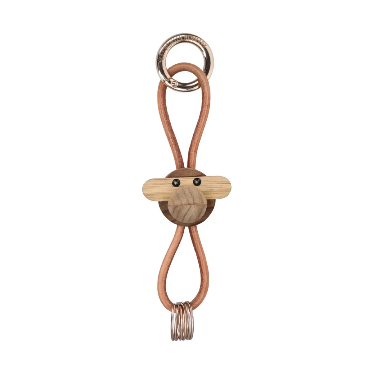 Kay Bojesen Denmark Kaj Bojesen Affe Schlüsselanhänger Teak-Limbaholz, Naturleder