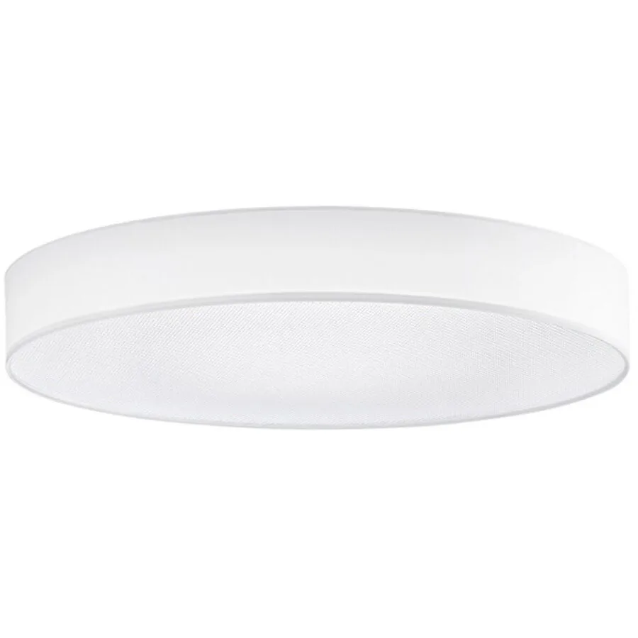 Deckenlampe Noad Weiss Metall/Stoff 60 cm 10 cm - Farbe: reinweiss - LED - Lichtfarbe: Warmweiss - Material: Metall/ Stoff - Deckenlampe- LED