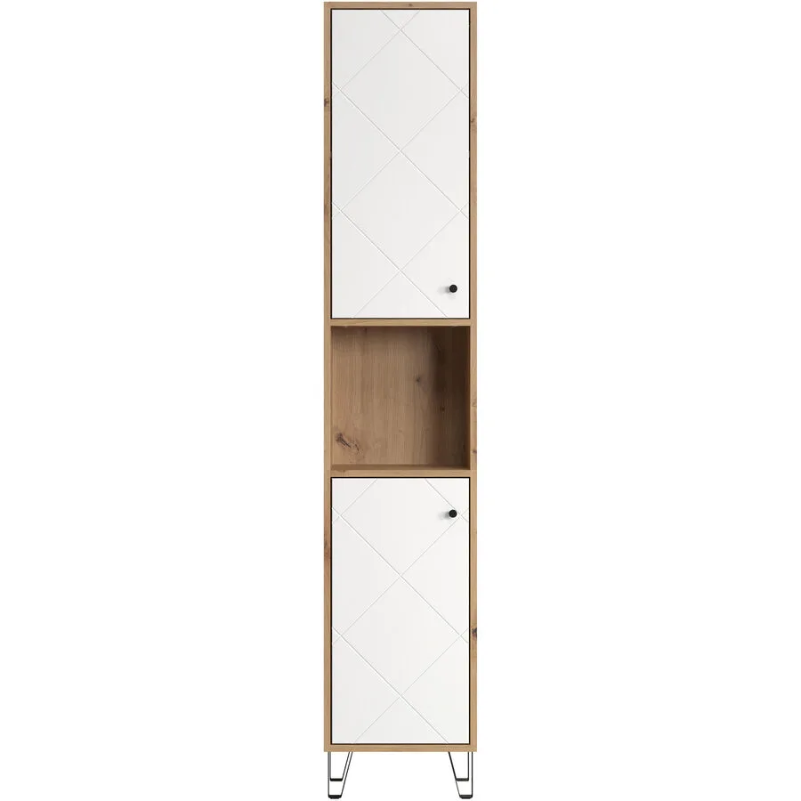 Badezimmerschrank Keaton eiche Spanplatte B 36 T 29 H 191 cm