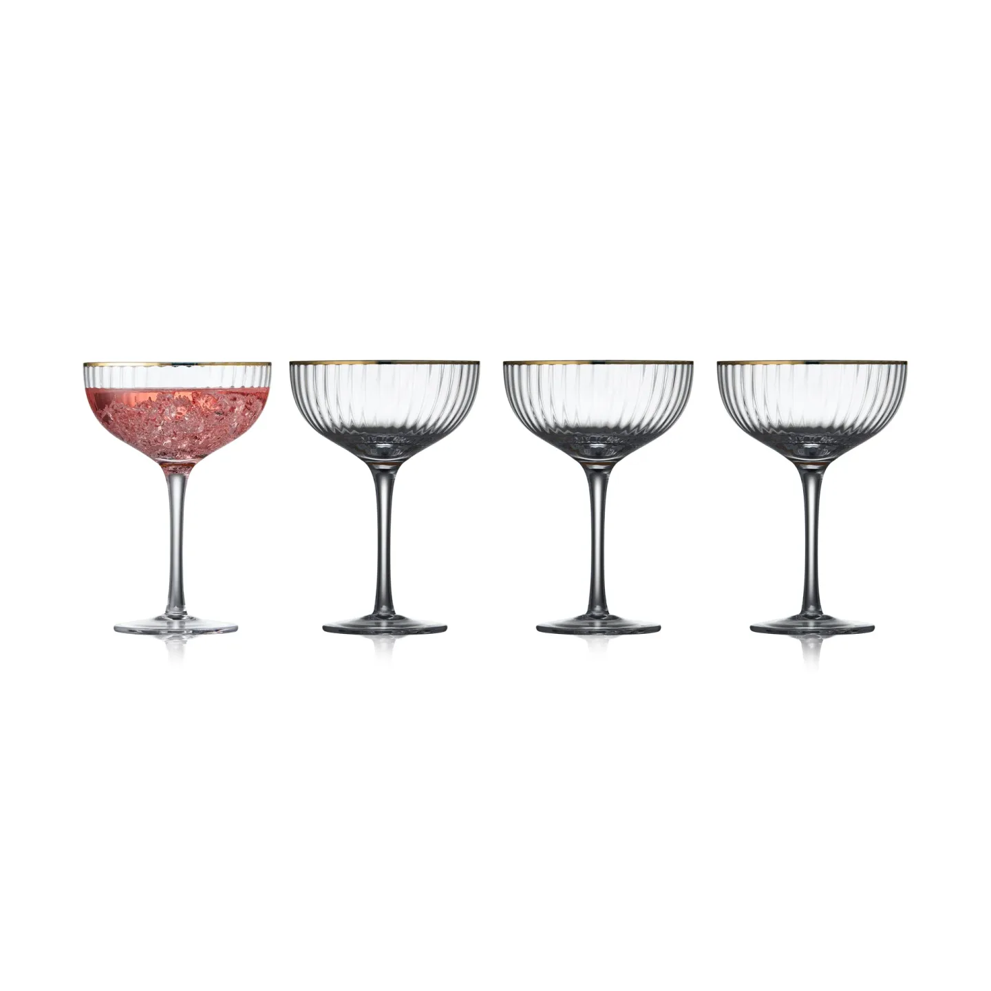 Lyngby Glas Palermo Gold Cocktailglas 31,5 cl 4er Pack Klar-gold
