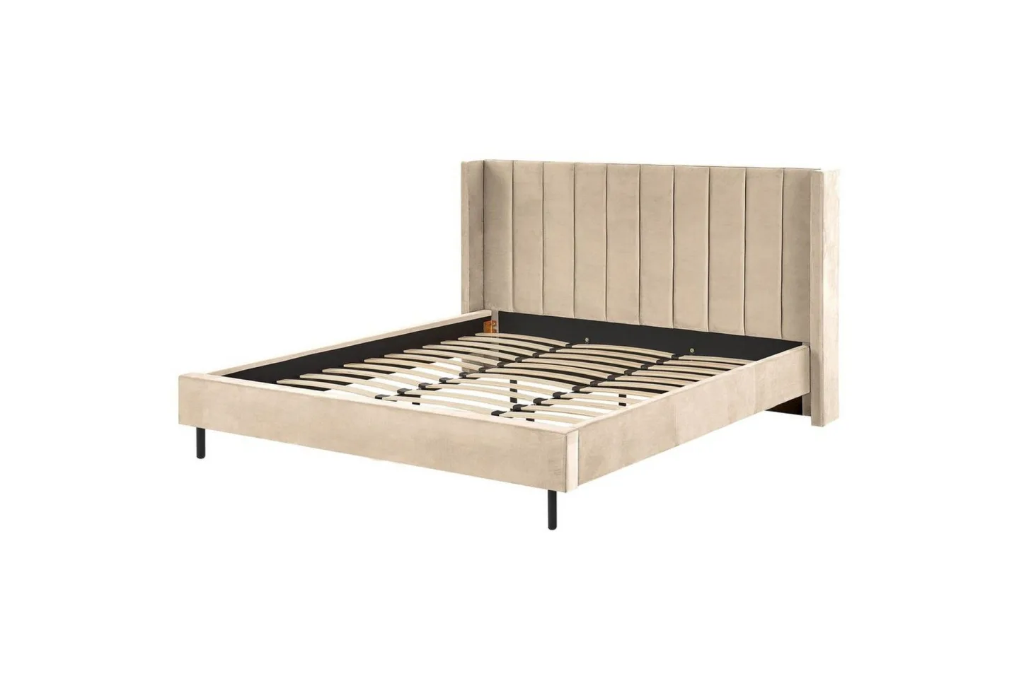 Säng med lamellram Villette - Beige, svart, 180x200 cm