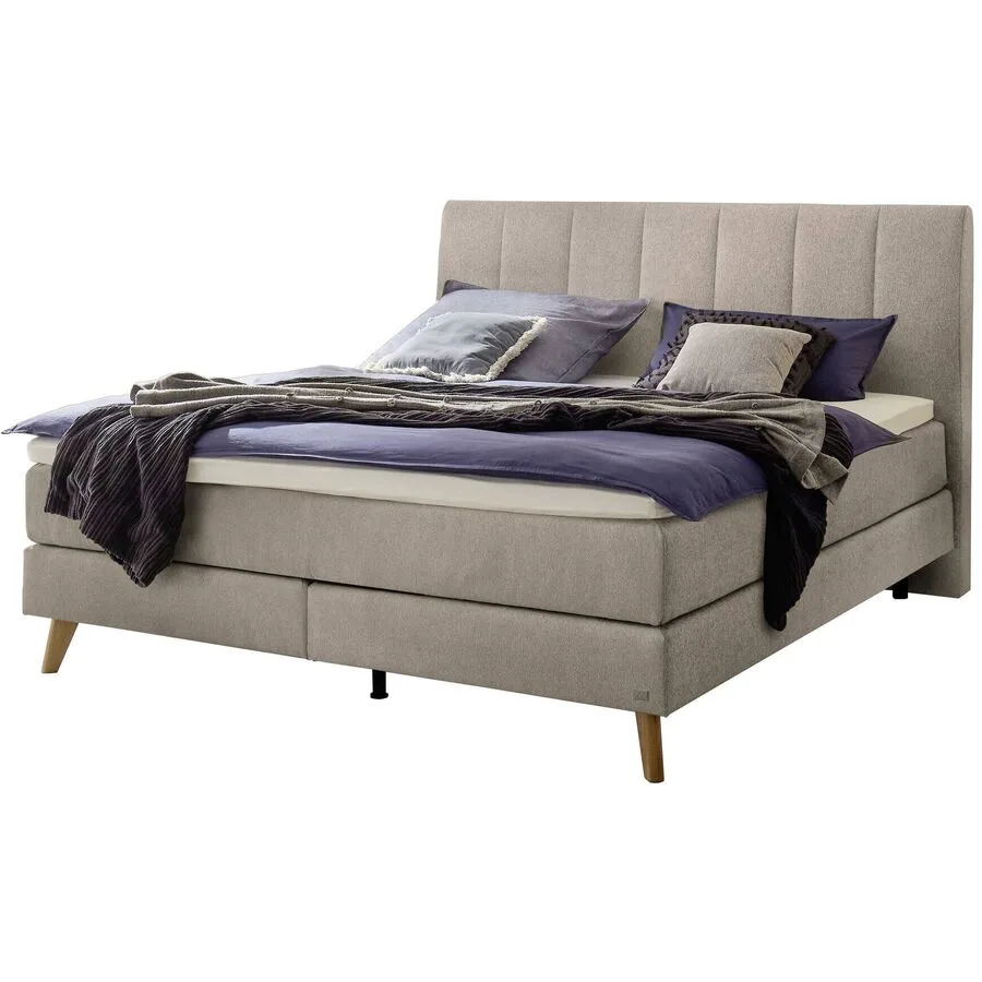 Hasena Boxspringbett Fernanda sand Stoff 180 x 200 cm
