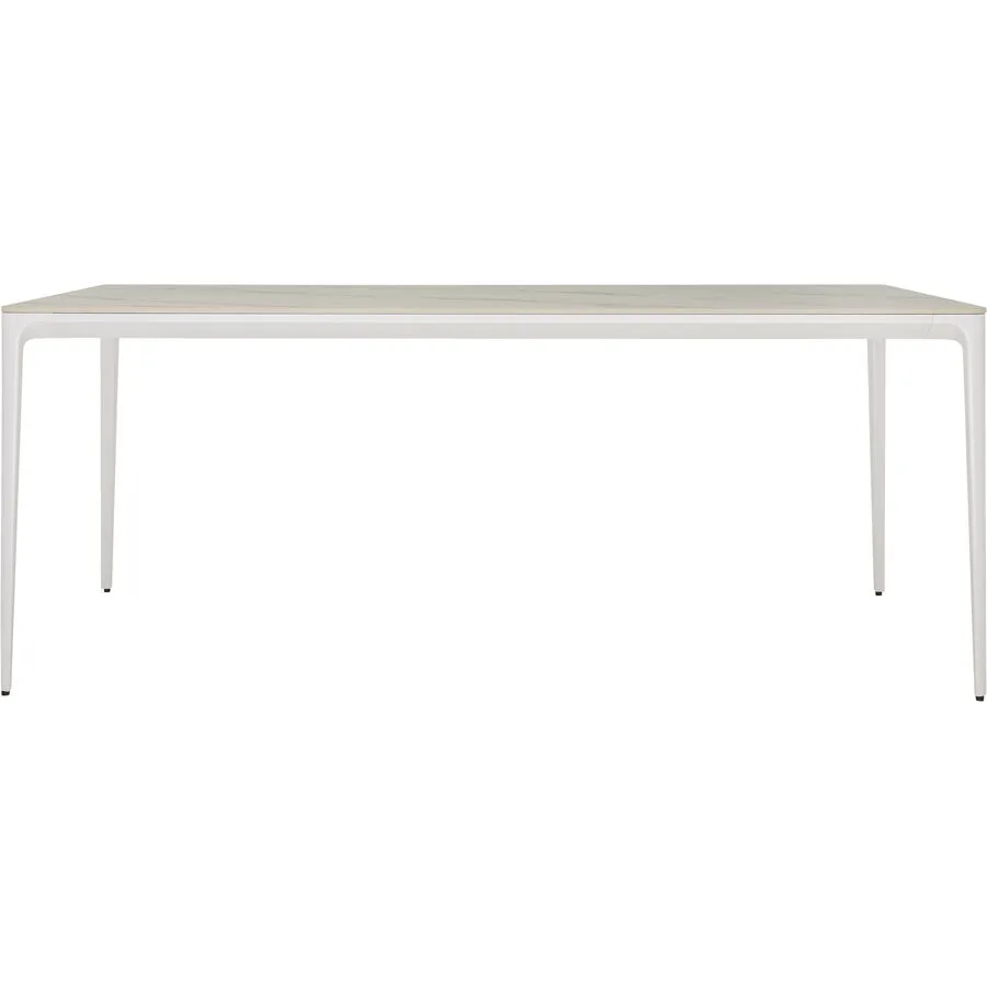 Tisch Brimsley weiss Stein, Aluminium B 90 T 180 cm