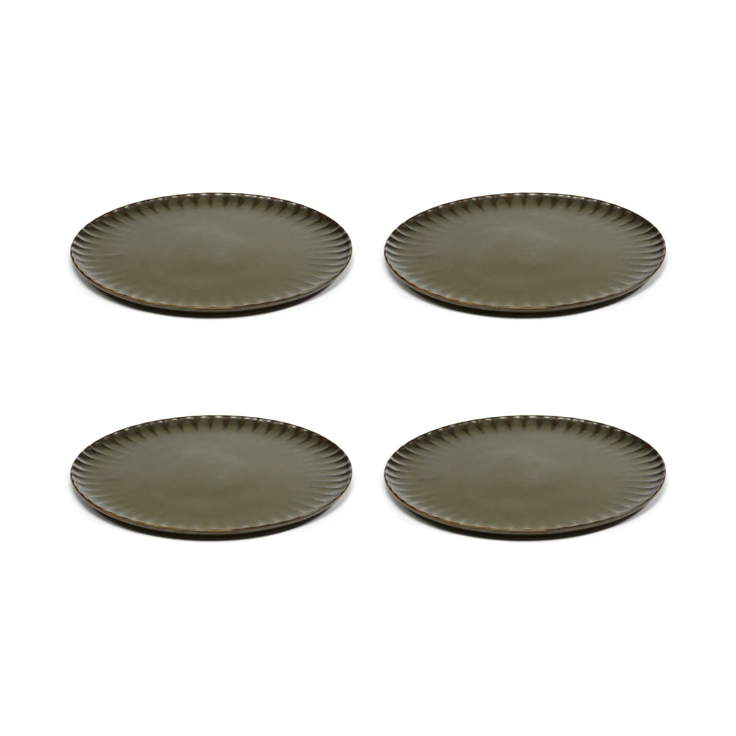 Serax Inku Teller XL Ø27 cm 4er-Pack Green