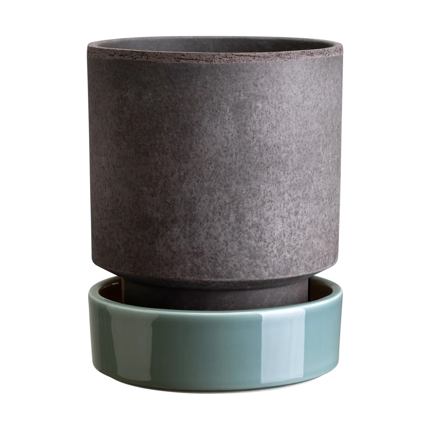Bergs Potter Hoff kruka Ø14 cm, Raw Grey-Misty Blue