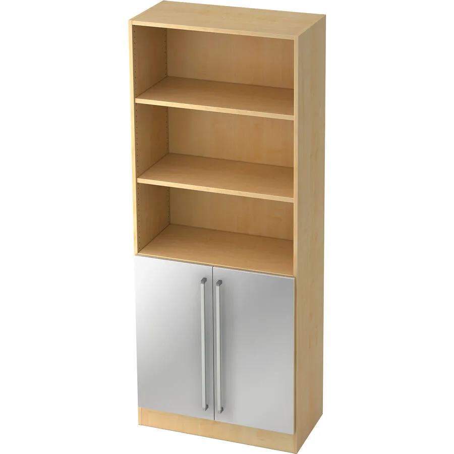 Aktenschrank Office silber, natur Holzwerkstoff, Metall B 80 cm H 200.4 cm