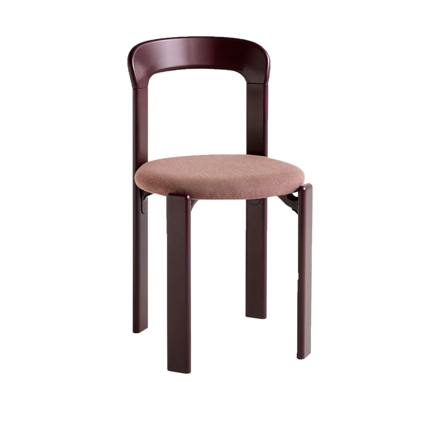 HAY - Rey Chair - Grape red waterbased lacquered beech, seat upholstery Steelcut Trio 416 REY22 - Matstolar - Bruno Rey - Röd - Trä