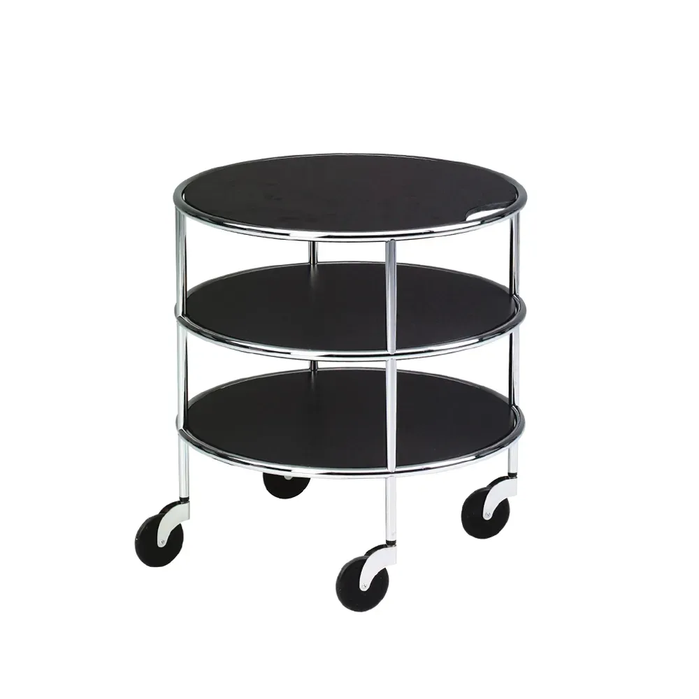 Lammhults Chicago I Rolltisch Schwarzes Laminat-Chrom