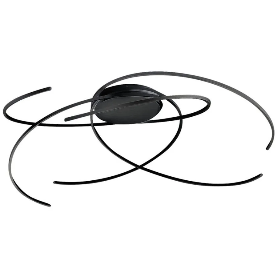 Escale Deckenlampe Space Schwarz Aluminium 100 cm 24 cm - LED - Lichtfarbe: Extra warmweiss - LED Energiesparlampen