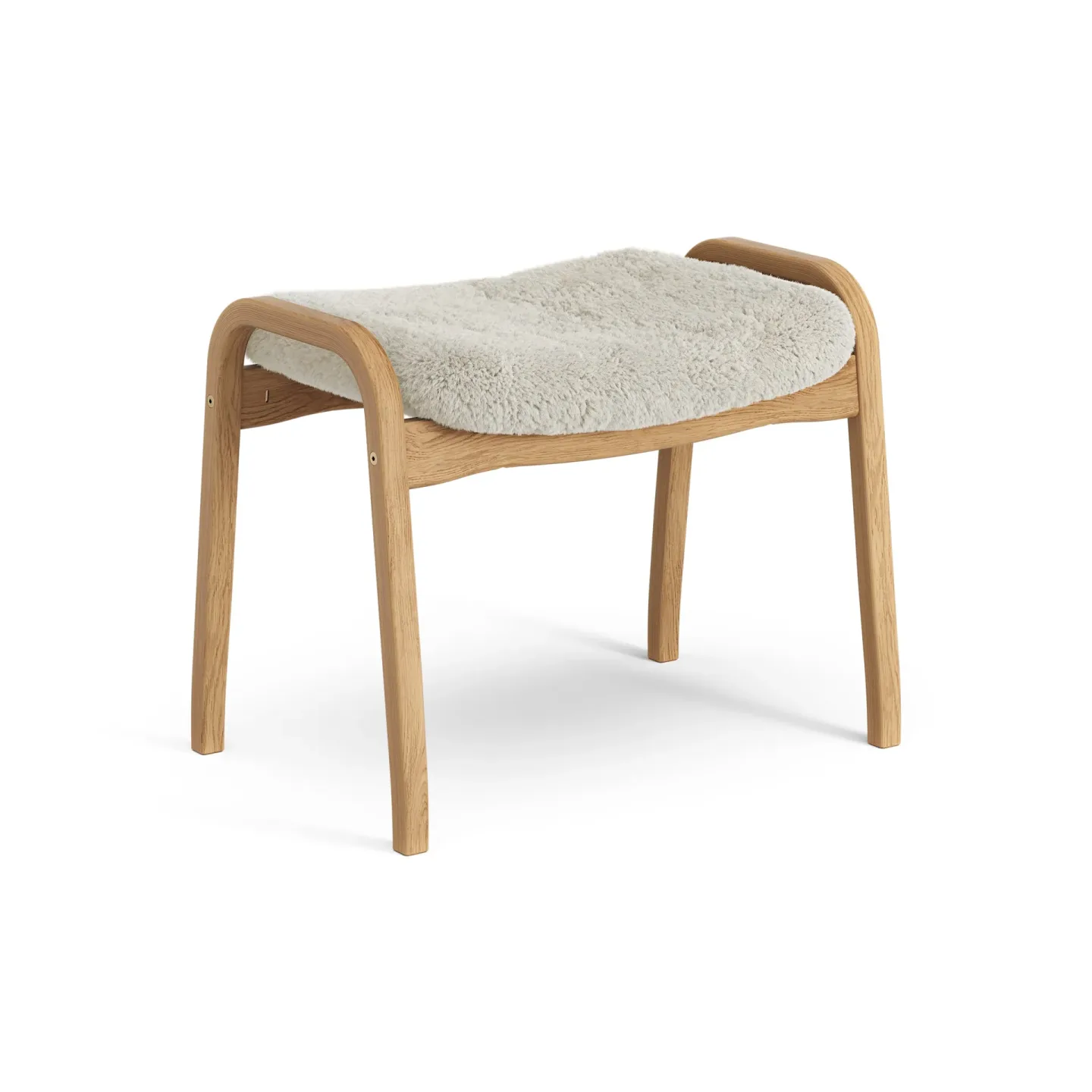 Swedese Lamino fotpall oljad ek/fårskinn Moonlight (beige)
