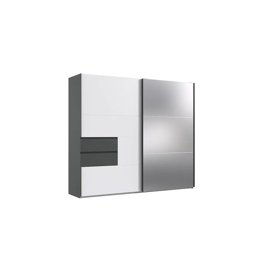 Schrank Keyan Weiss/graphit Holzwerkstoff B 250 cm
