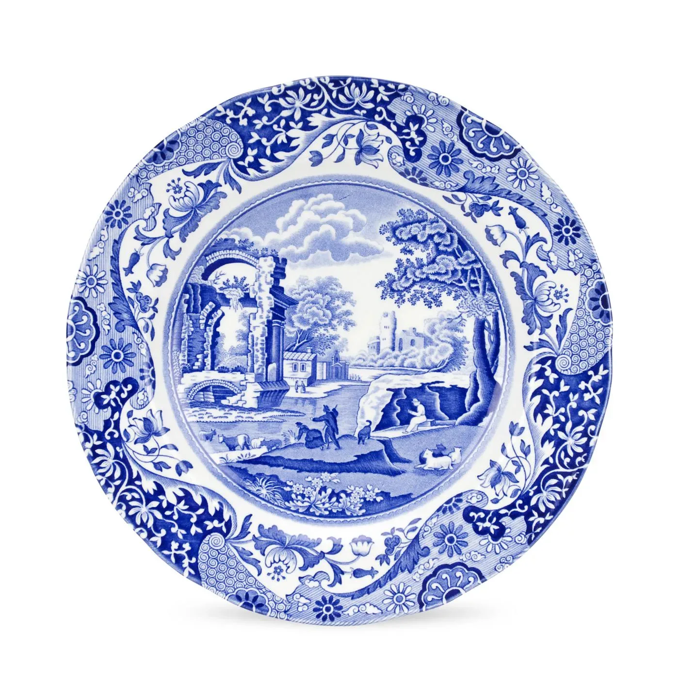 Blue Italian tallrik blå/vit