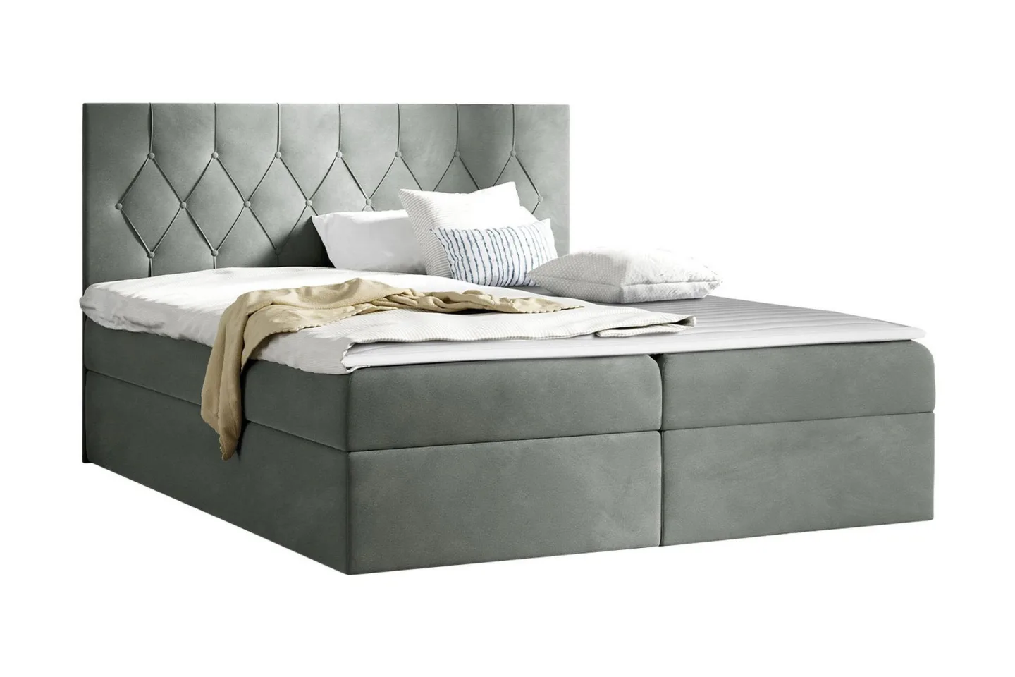 Jitendera Sängpaket Kontinentalsäng 140x200 cm med Förvaring - Grå