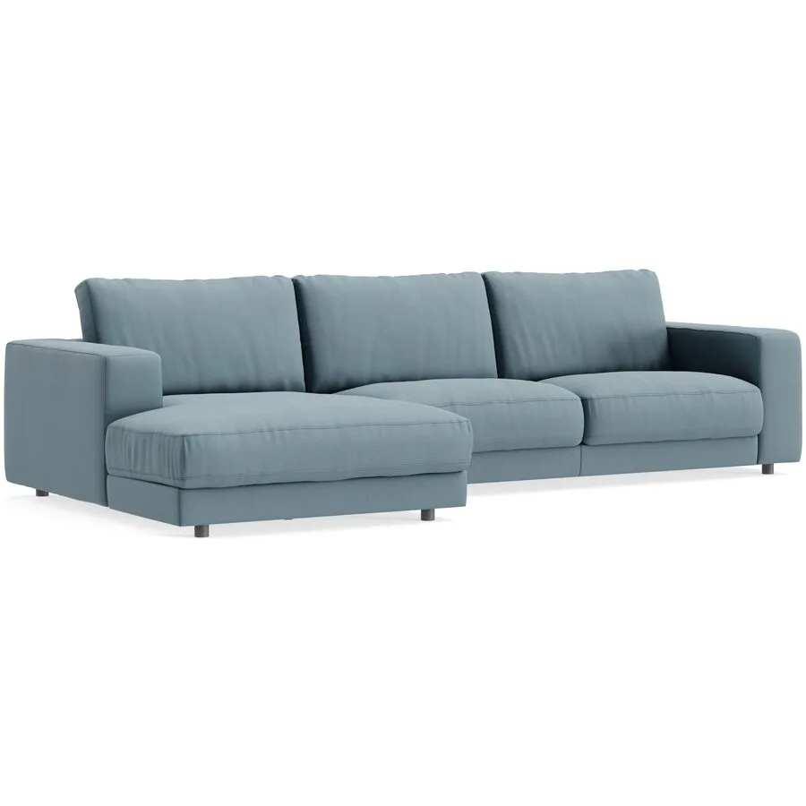 Ecksofa Ava Links Bezug: 100% Polyester petrol B 320 T 170 cm - Möbel Konfigurator: Traummöbel individuell zusammenstellen