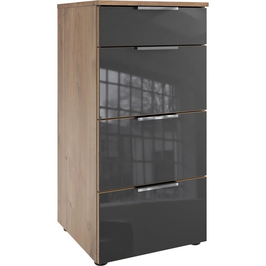 Kommode Sanko Plankeneiche/graphit Holzwerkstoff B 41 H 84 cm
