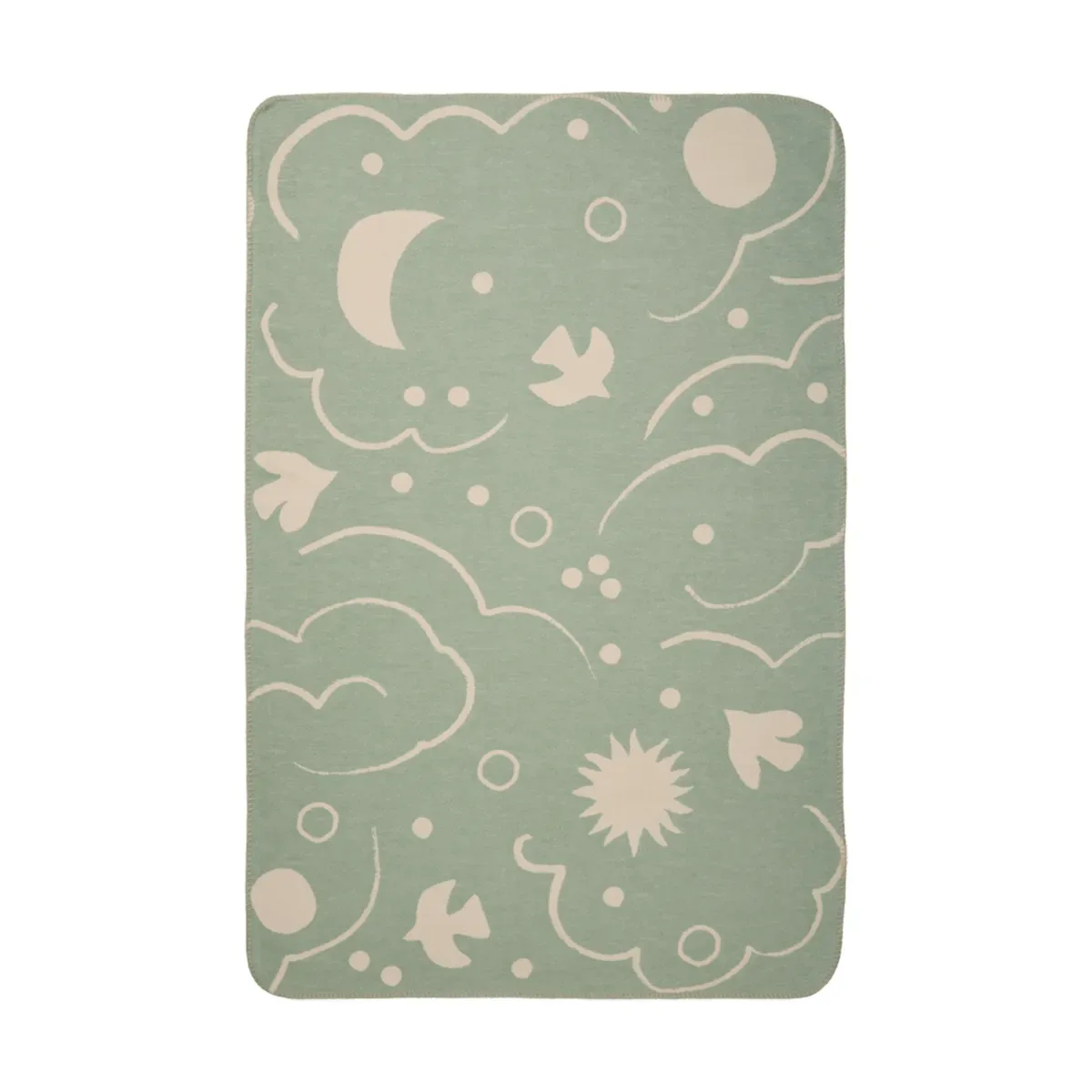 Ferm Living Skye filt Tea green-parchment, 80x120 cm