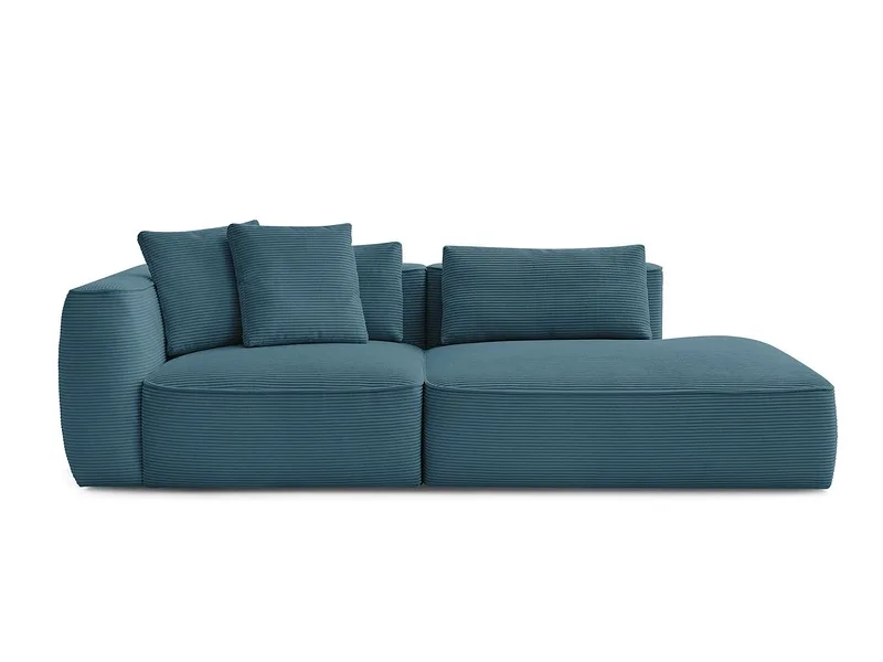 3er Sofa BOBOCHIC LEOPOLD Cord-Stoff hellblau