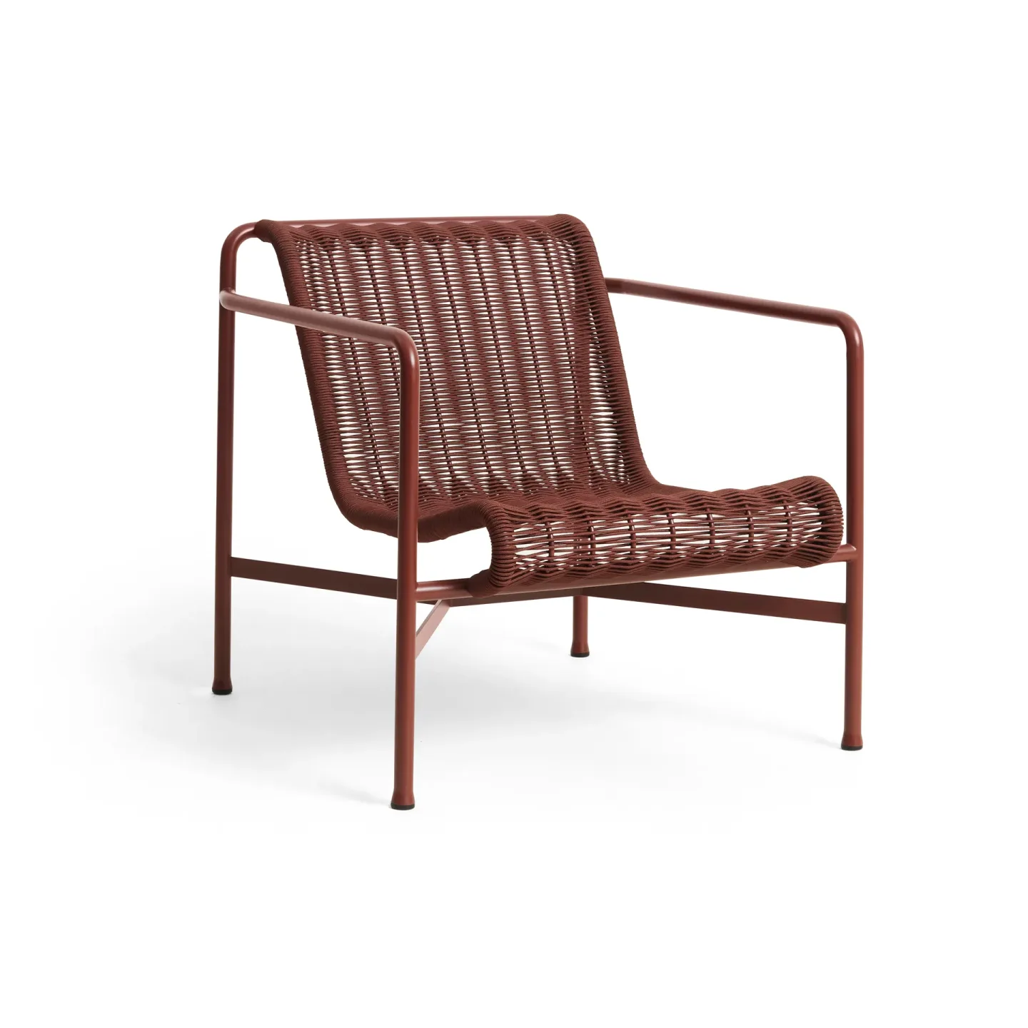 HAY Palissade Cord Low loungefåtölj Iron red