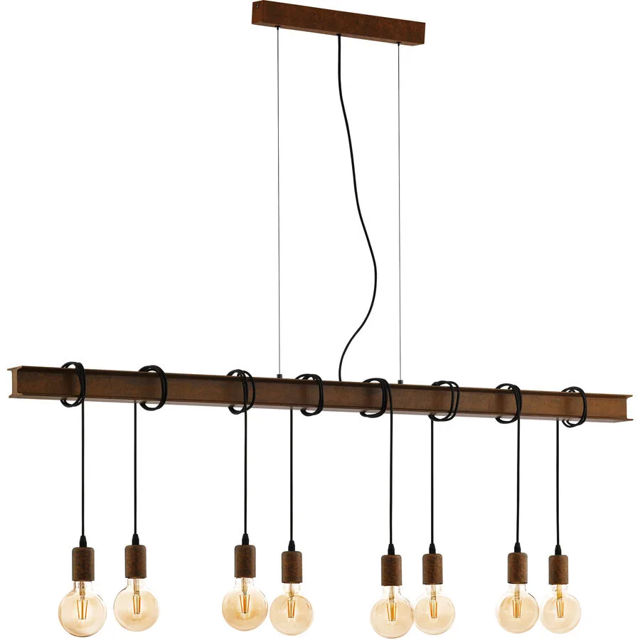 Eglo Pendellampe Townshend 4 Braun Stahl 14 cm 110 cm - Farbe: antikbraun