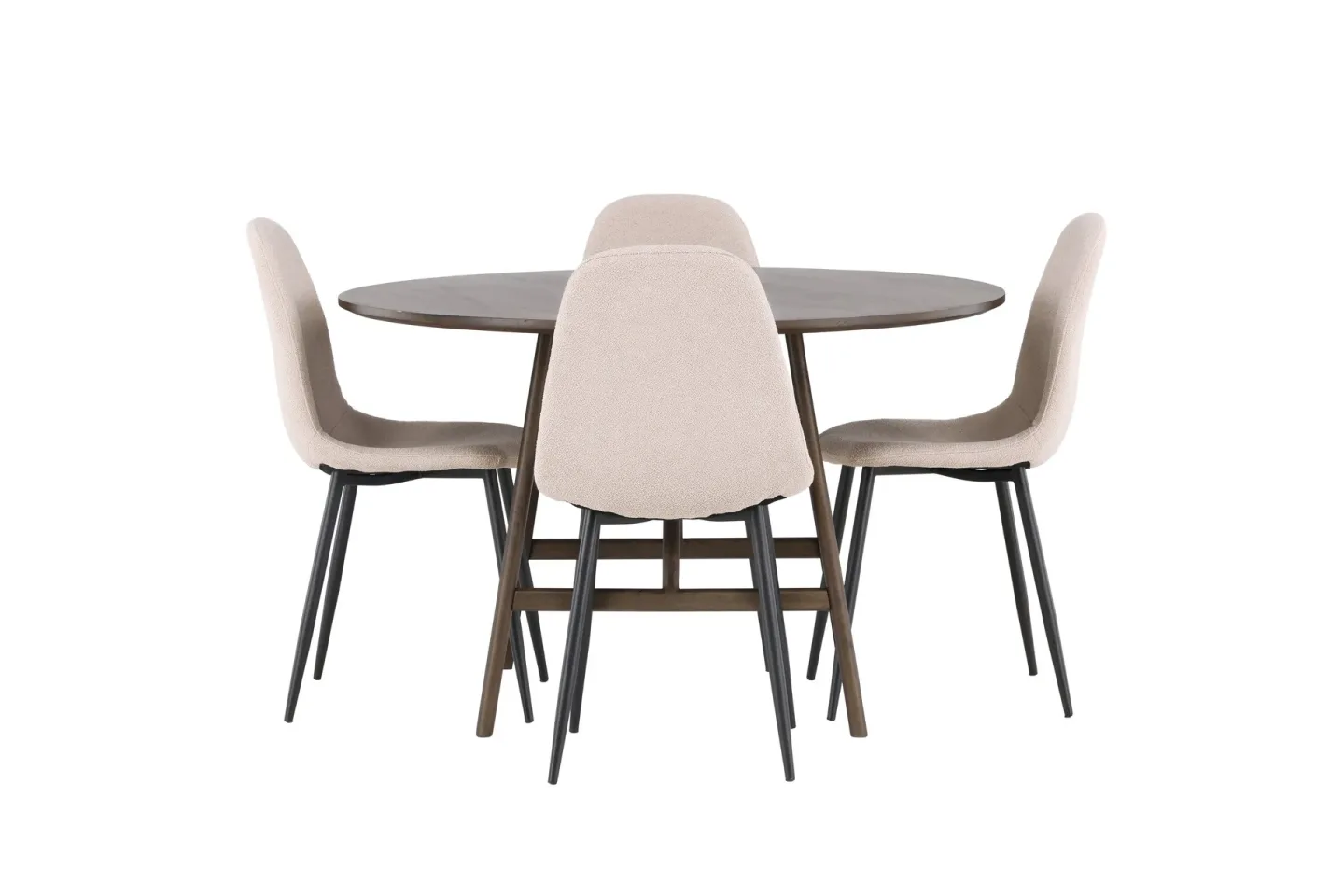 Kaseidon Matgrupp 100 cm Rund med 4 Polar stolar - Beige