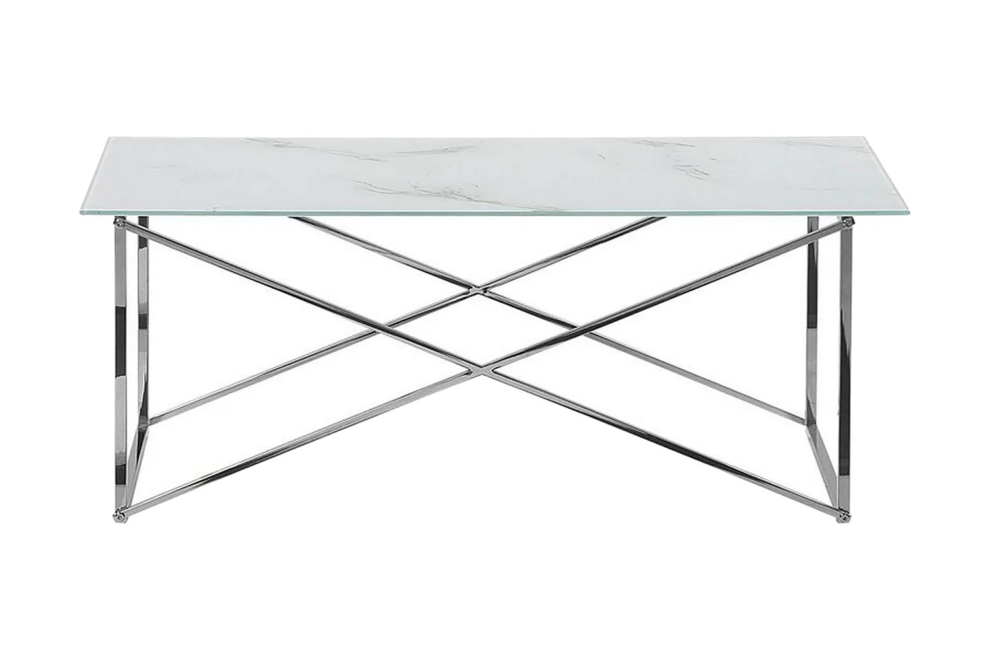 Nod Soffbord 100 cm Marmormönster - Vit/Silver