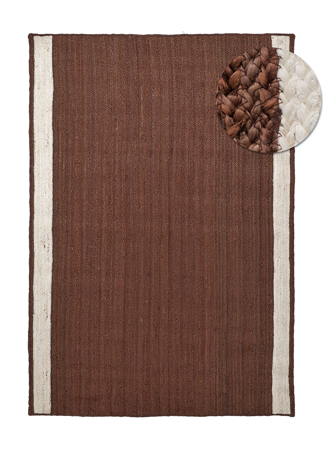 Juteteppe - Senaki (brun/hvit) (Størrelse: 160 x 230 cm)
