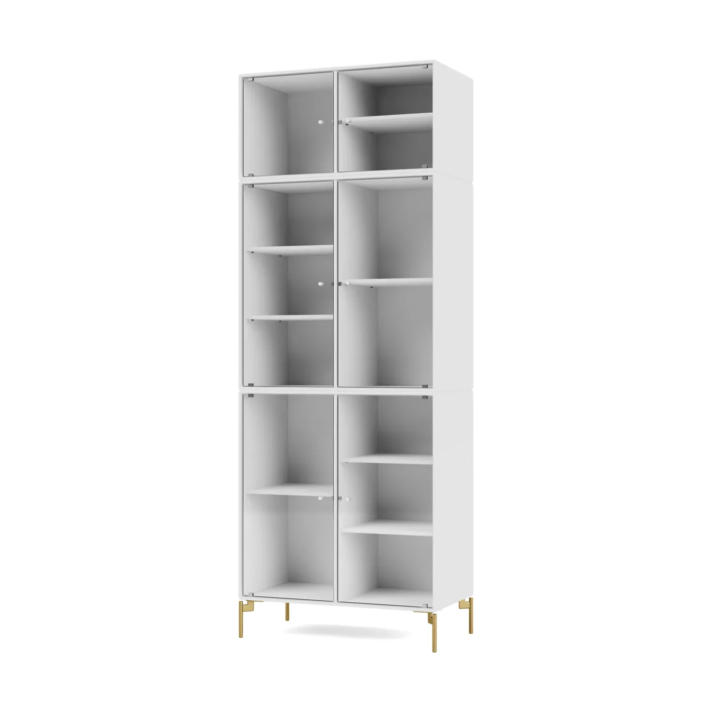 Montana Ripple IV Vitrinenschrank 69,6x187,2x38 cm NewWhite-Beine brass