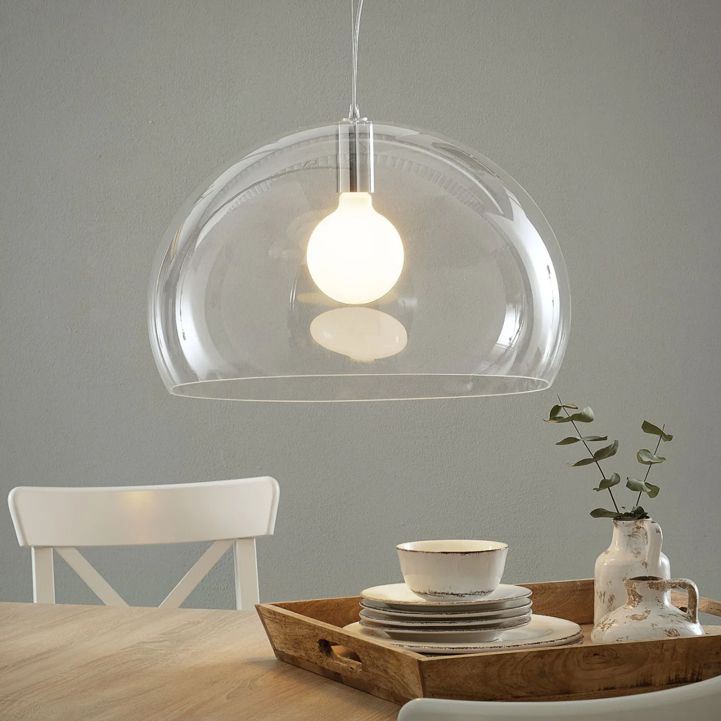 FL/Y Taklampa Kristall - Kartell - Vardagsrum - Design - Plast - Med en ljuskälla